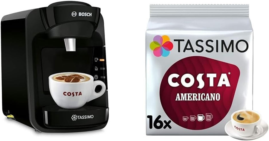 Capsule Coffee Machine 0.8L Auto Clean Compact Brewer with 80 Drink Bundle Black