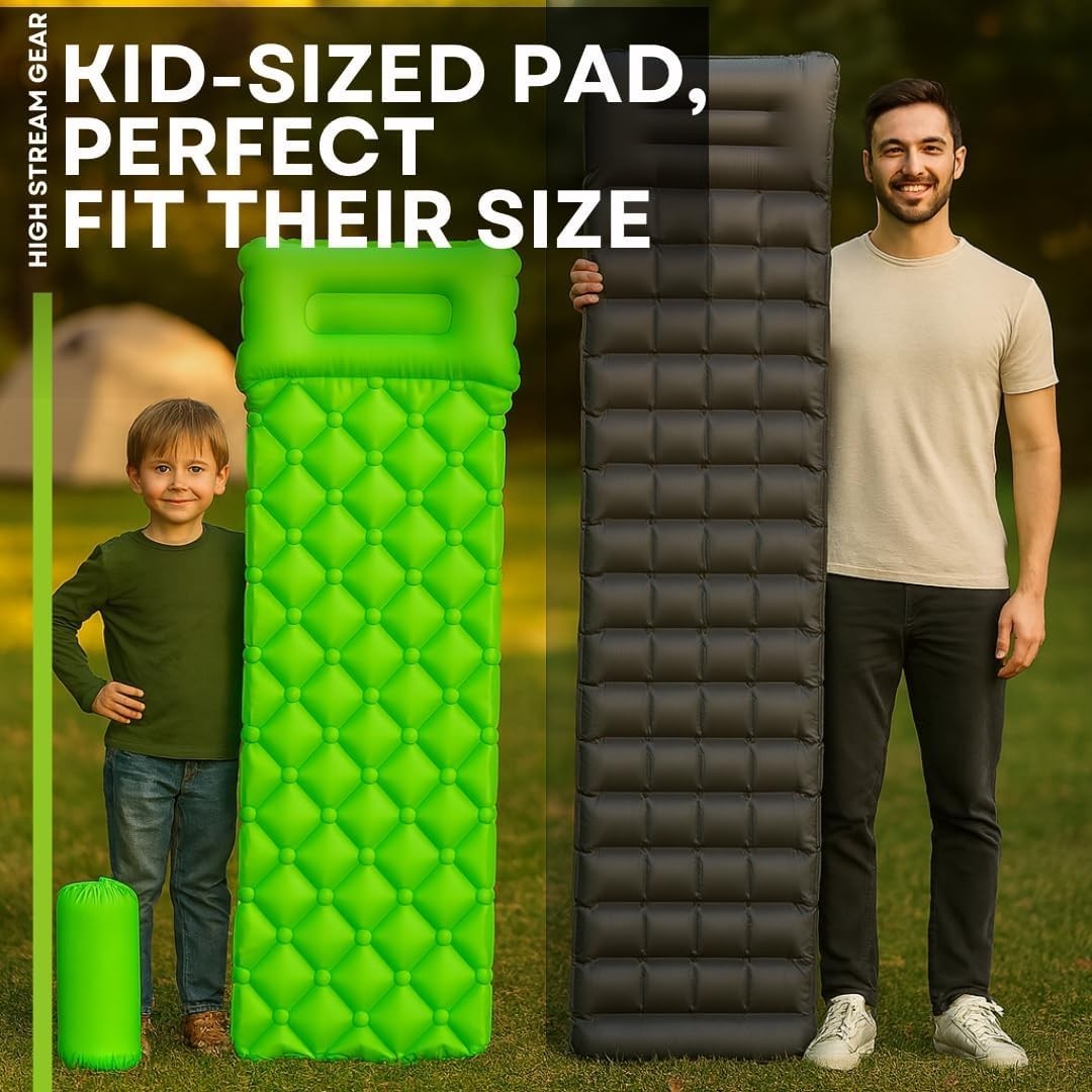 Kids Inflatable Sleeping Mat with Pillow – Portable Camping & Travel Bed