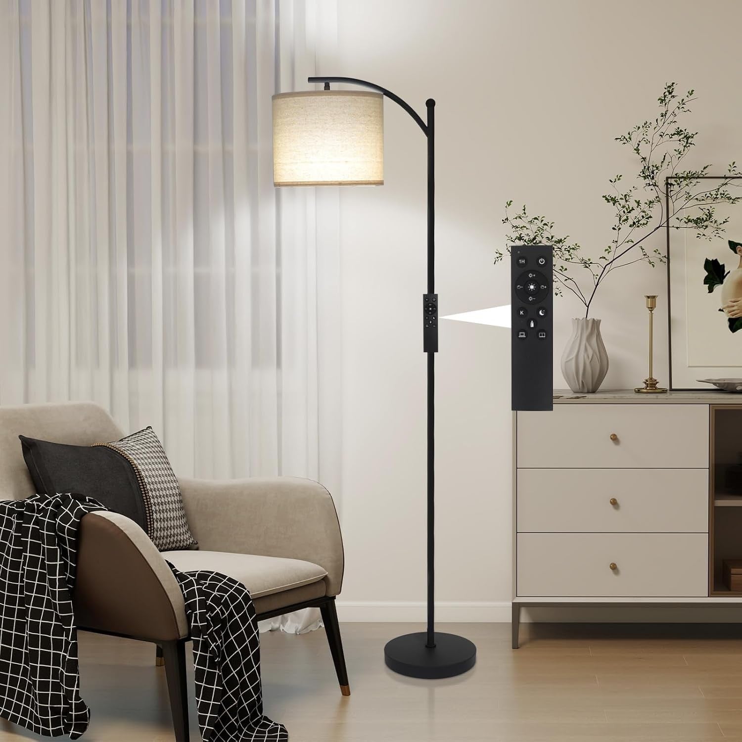 LED Floor Lamp Remote Control Dimmable Adjustable Standing Reading Light