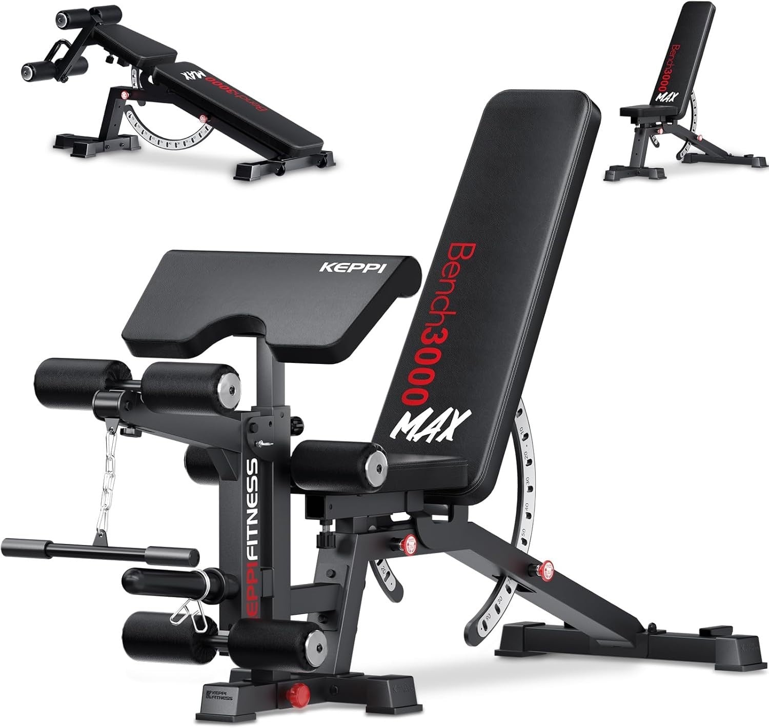 Commercial Adjustable Workout Bench 600kg Leg Extension Preacher Pad
