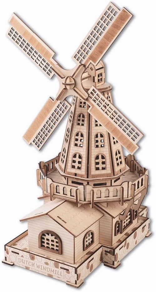 Wooden Windmill 3D Puzzle for Adults – DIY Craft Kit, Home Decor Gift