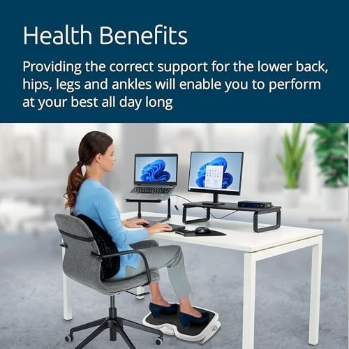 Ergonomic Under Desk Foot Rest SmartFit Adjustable Tilt Non Slip Office