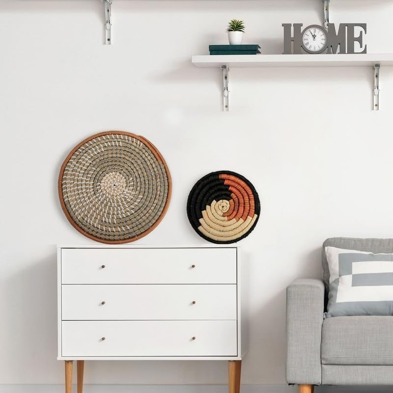 11PCS Boho Woven Wall Baskets Bulrush Farmhouse Decor Clr Classic
