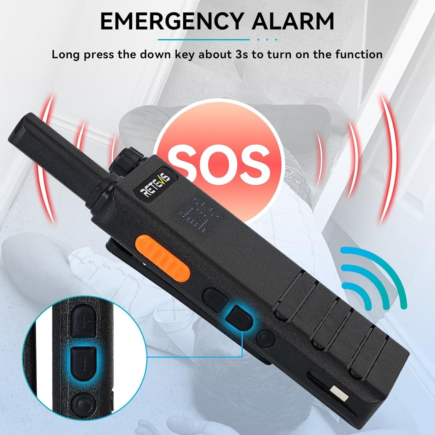 Slim PMR446 Walkie Talkies 2 Pack USB-C VOX Hidden Screen Radio