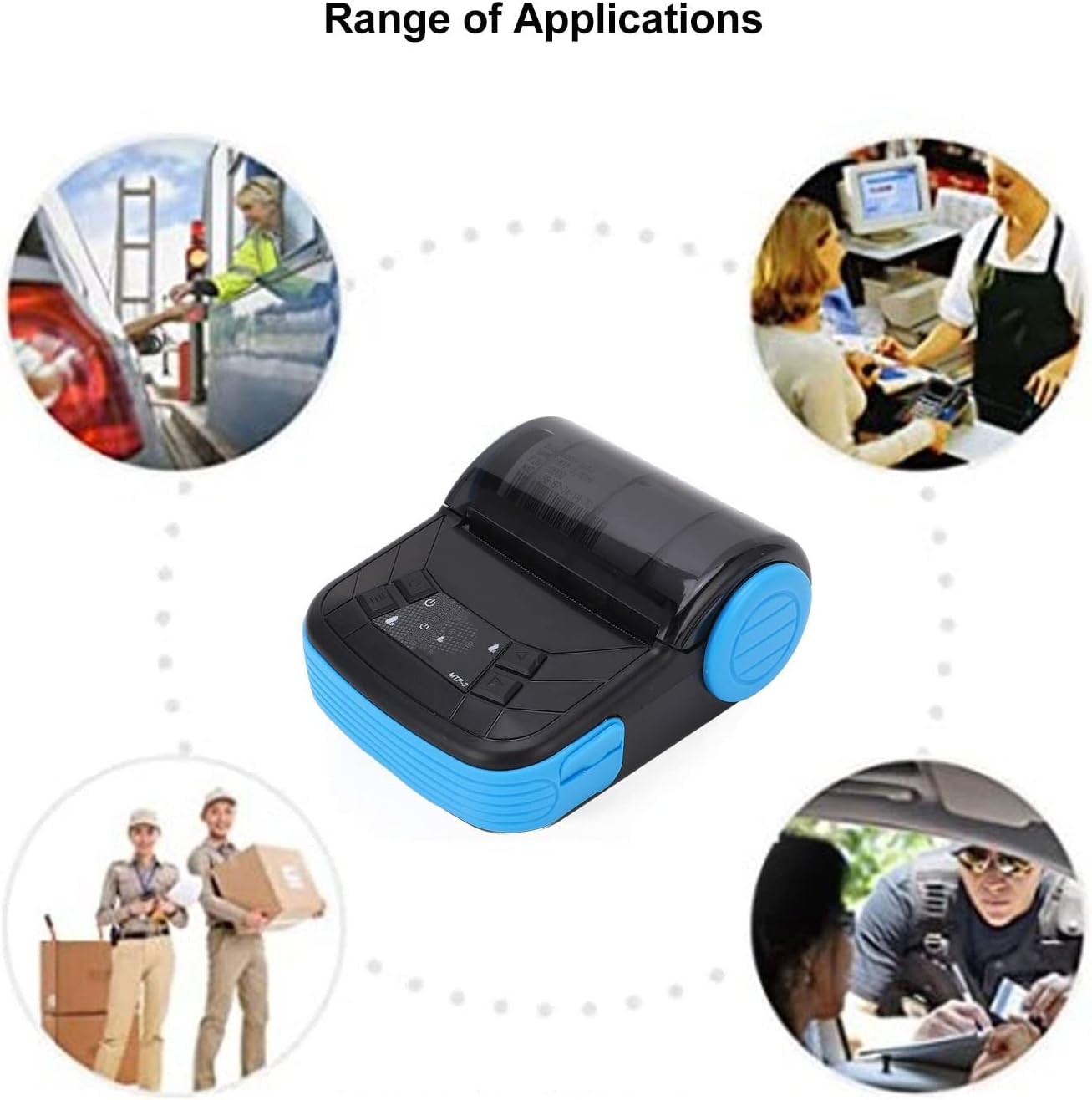 Wireless Bluetooth 80 mm Portable Thermal Receipt Printer High‑Speed POS