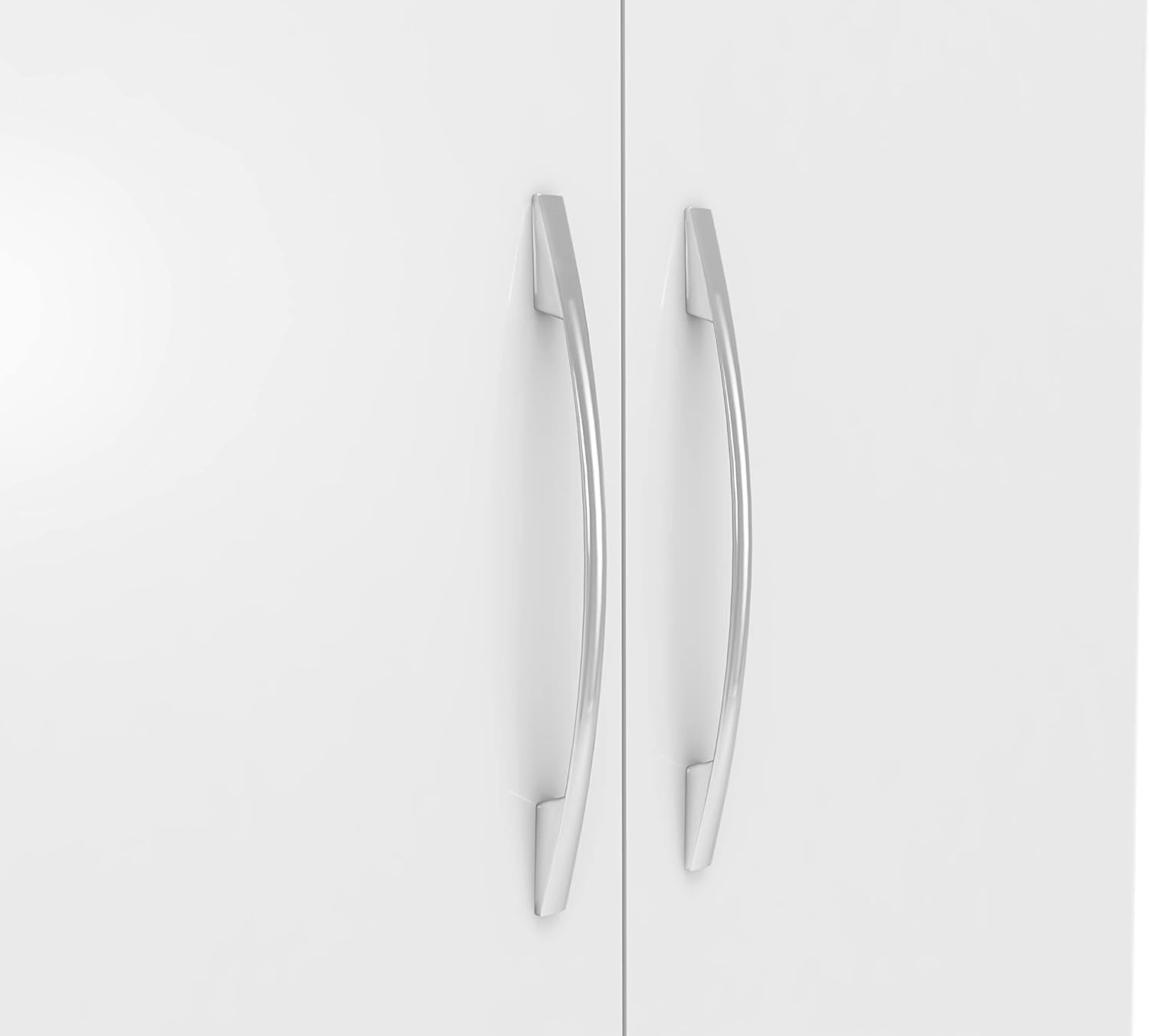 White Gloss Open Shelf Wardrobe 2 Doors Storage Cabinet Bedroom Unit