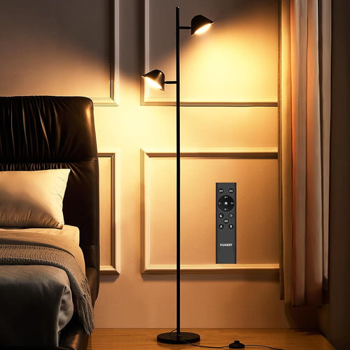 LED Floor Lamp Dimmable Remote Adjustable Reading Light Black