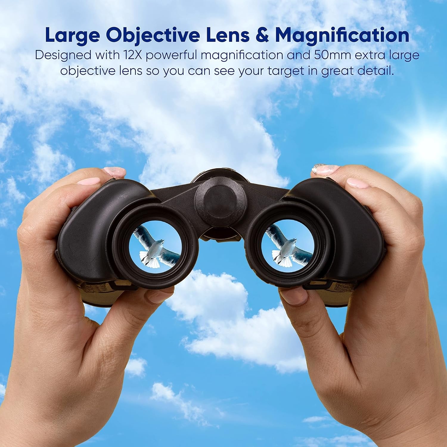 12x50 High Power Binoculars HD Optics Wide Angle Outdoor Viewing