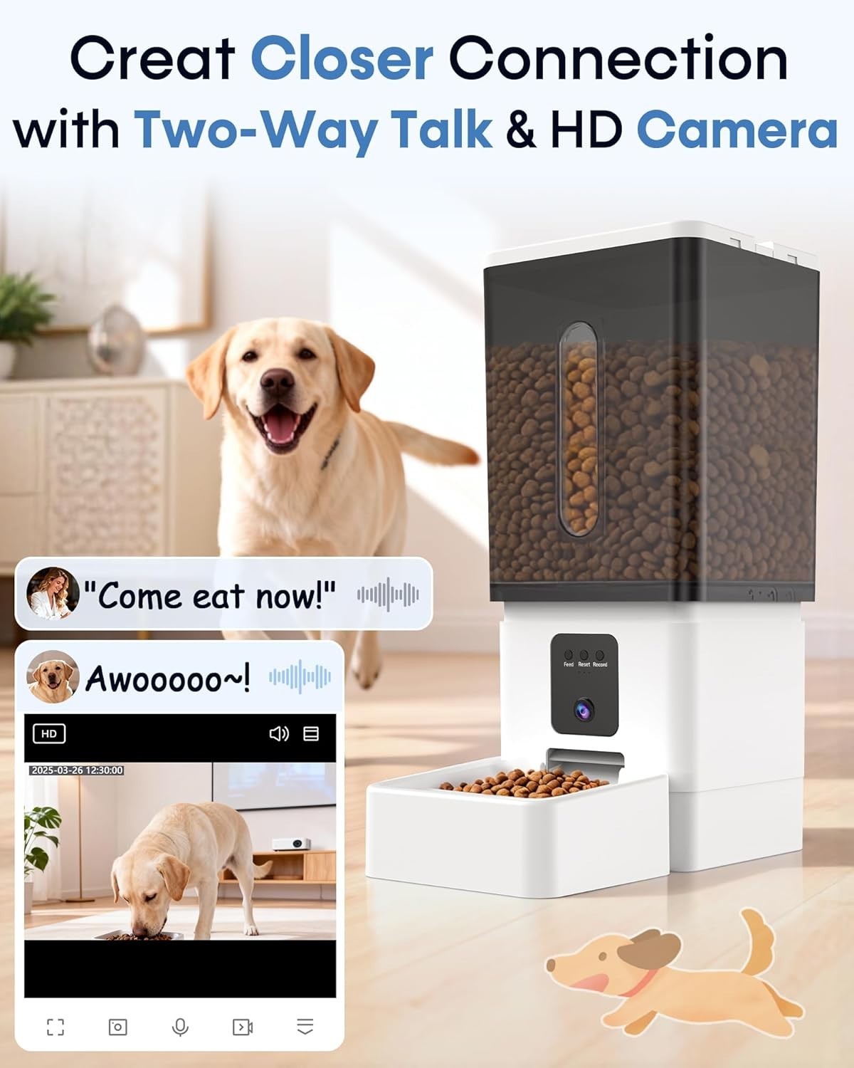 12L Smart Automatic Dog Feeder Camera WiFi App Control Large Breed