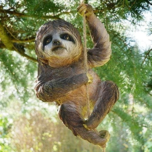 Hanging Sloth Garden Ornament 52cm Resin Tree Sculpture Outdoor Yard Decor Gift