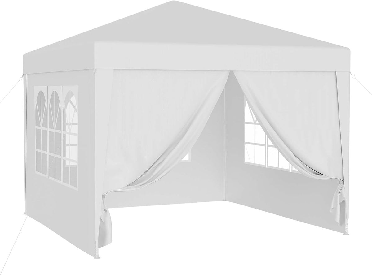 3x3m White Garden Pavilion Gazebo UV50+ with Removable Sides Windows Party Tent