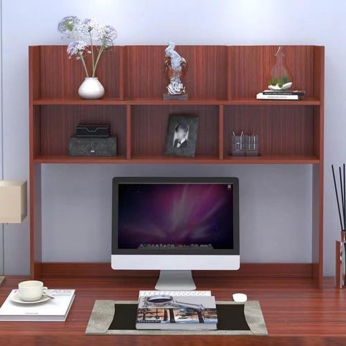 Wood Desktop Bookshelf Organizer | 7-Shelf Countertop Storage Hutch 80cm Brown