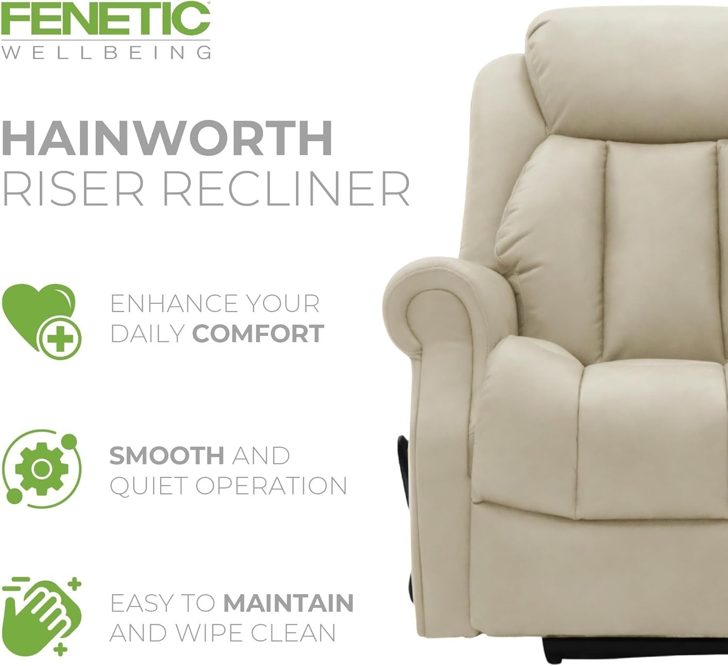 Dual Motor Lift Recliner Chair Heat Massage Leather Riser Mobility Support Cream