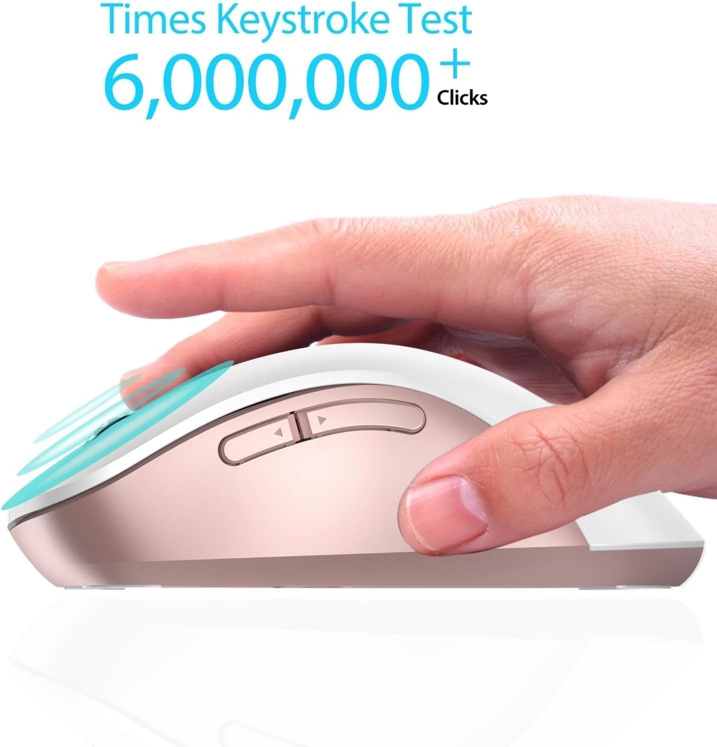 White Pink Wireless Mouse 1400 DPI USB 2.4G Ergonomic 5 Key