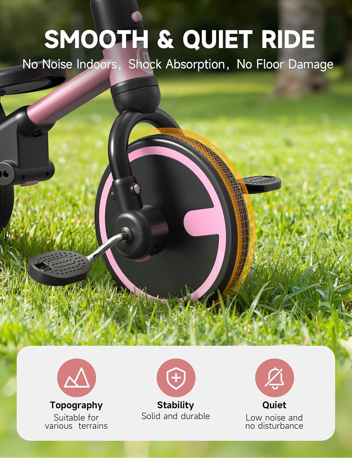 5 In 1 Toddler Tricycle Push Handle Safety Belt Balance Bike Kids Trike