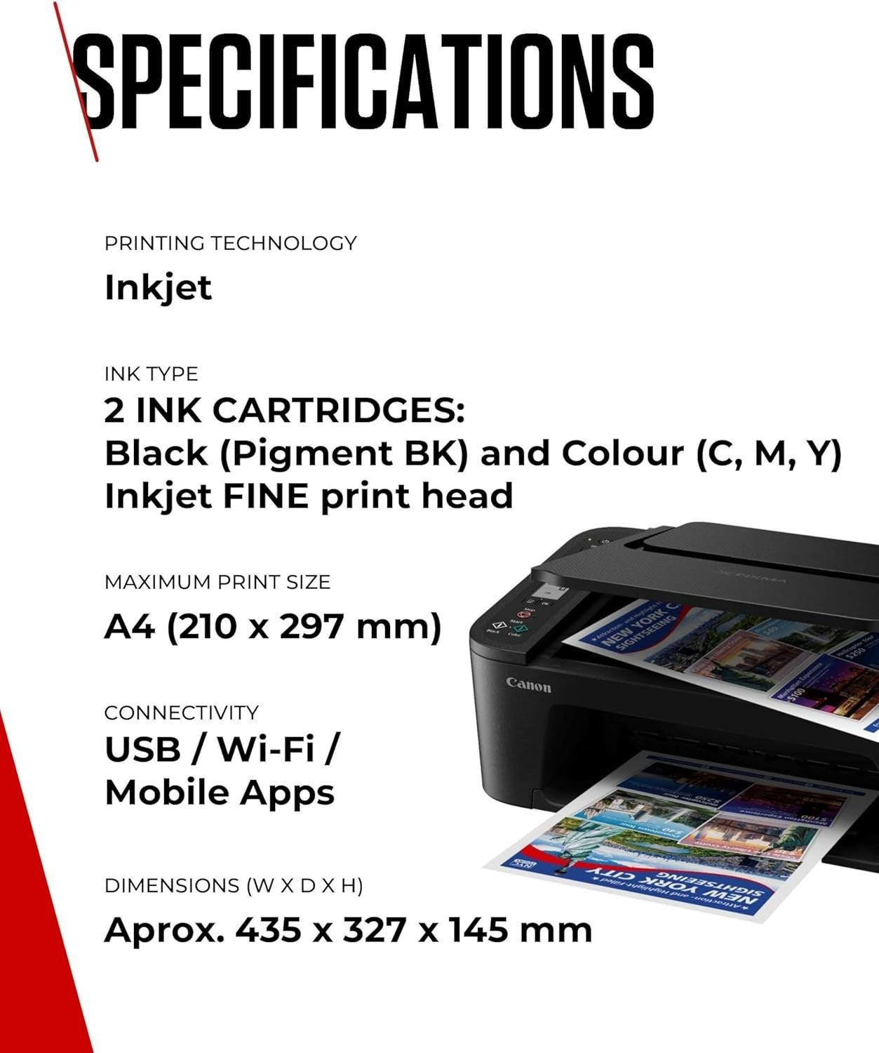 Wireless Colour Inkjet Printer A4 Copy Scan Borderless Photos