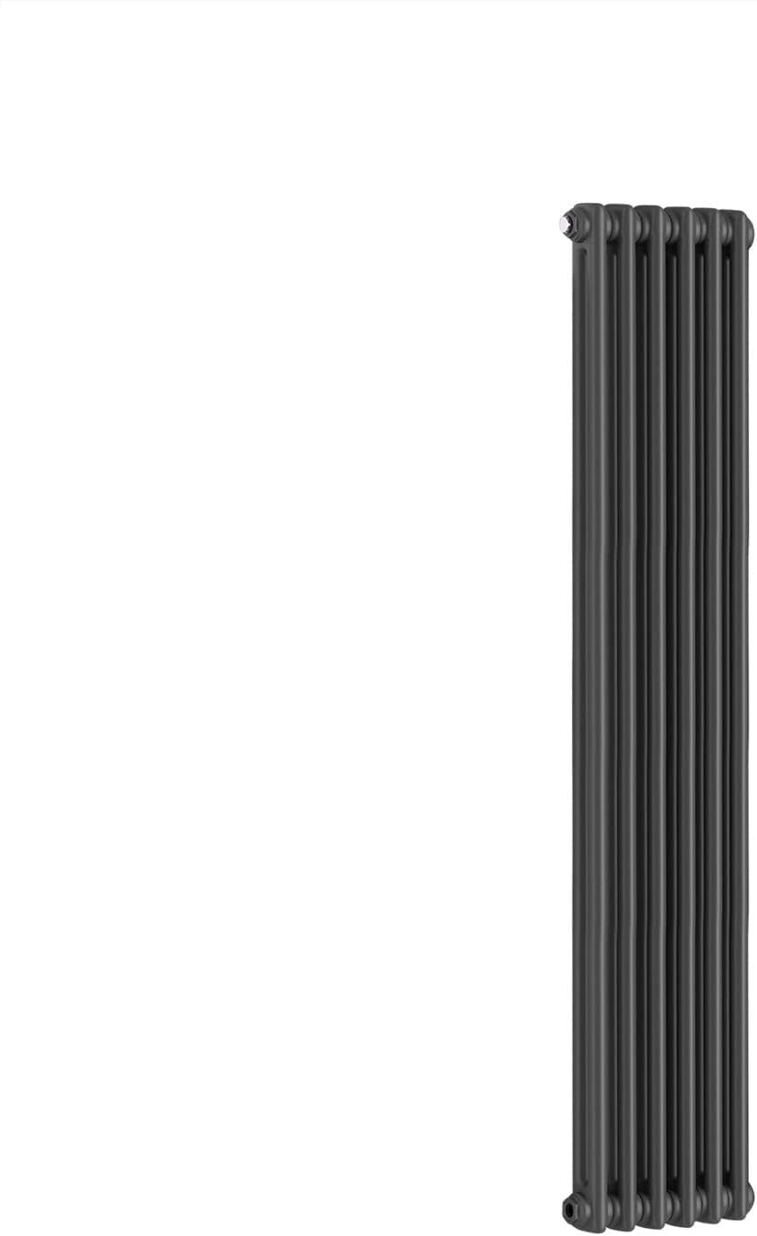 Vertical Cast Iron Radiator 1500x290mm Double Panel Anthracite Central Heating