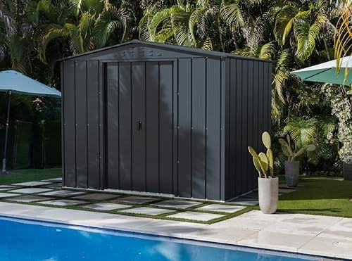 Duramax 8x6 Garden Shed Anthracite Grey Metal Outdoor Storage