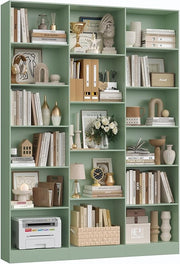 Tall 6-Tier Bookshelf Storage Unit 17-Compartment Display Shelving for Home Offi