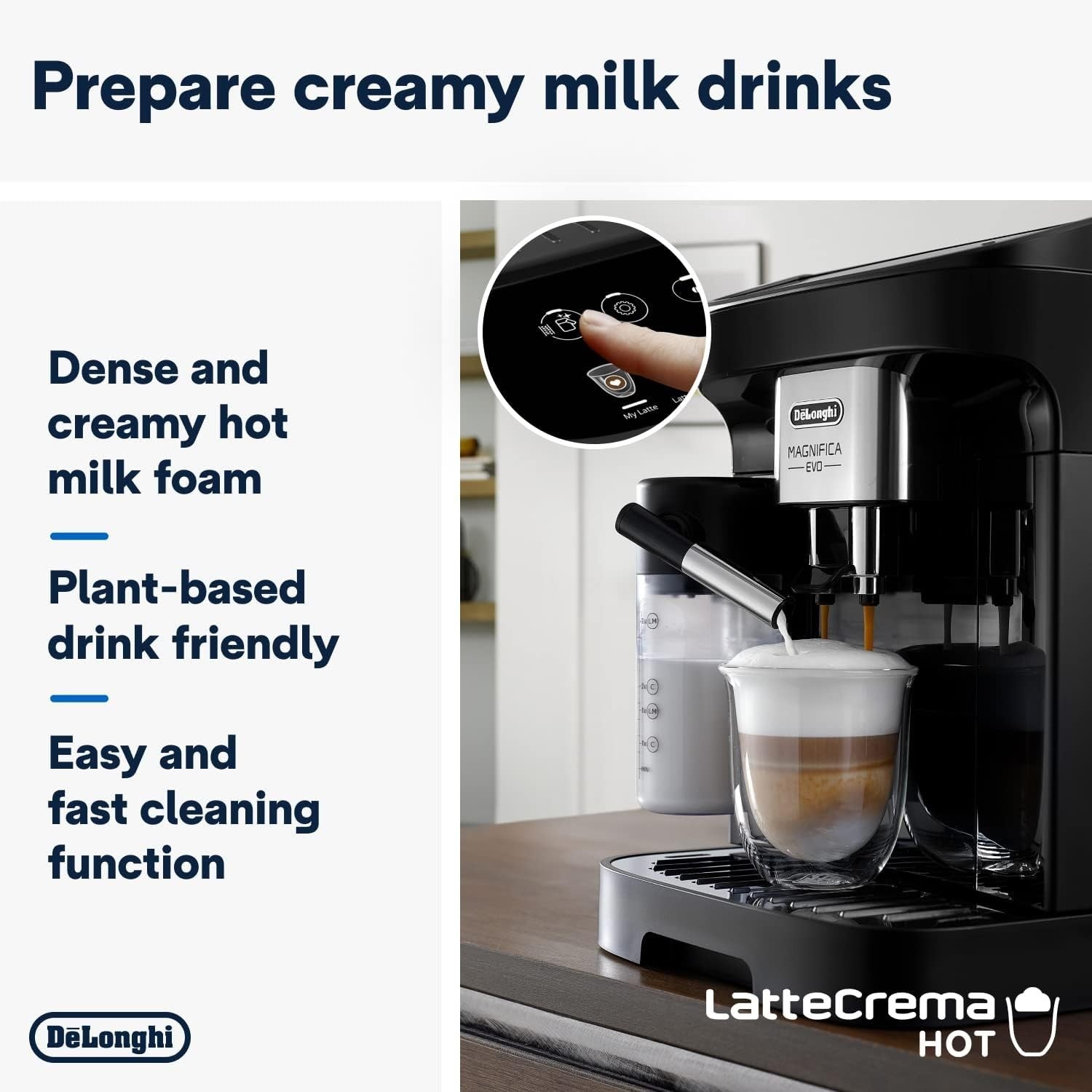 Smart Bean to Cup Coffee Machine | 7 Drink Presets | Auto Milk Frother | 1450W