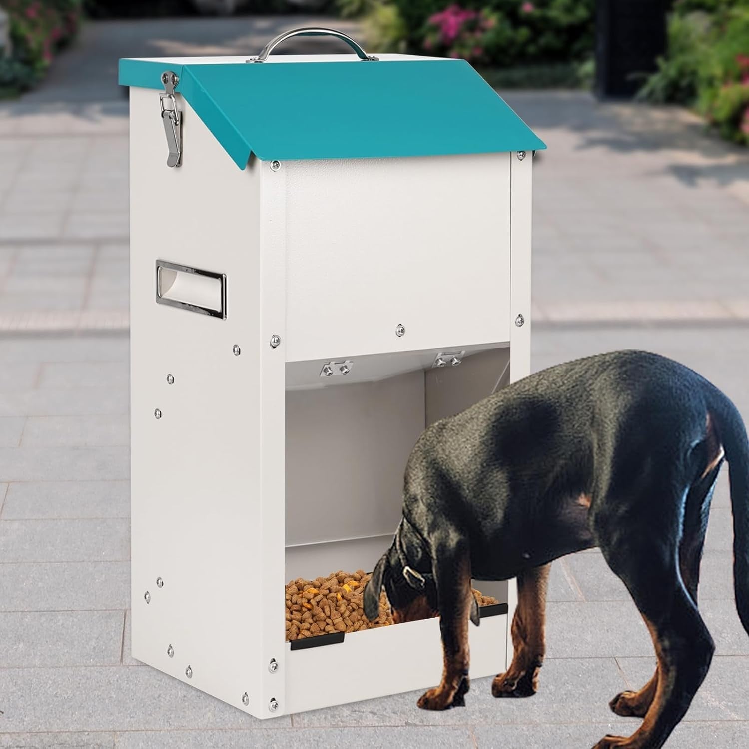 7kg Automatic Dog Feeder Rodent Proof Outdoor Food Storage Bin Red