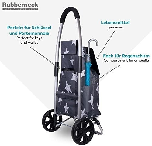 Foldable 35L Shopping Trolley Lightweight Aluminium Cart Grey