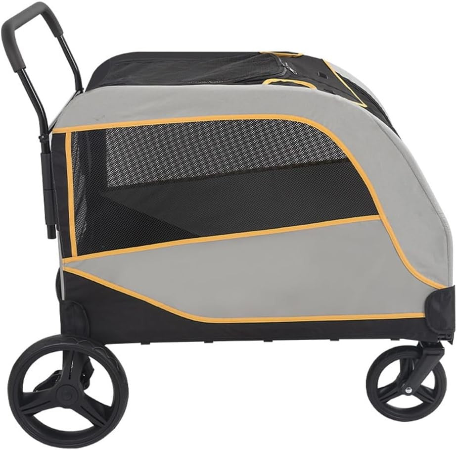 Large Dog Stroller Pram 60kg Heavy Duty Pet Pushchair Black Grey