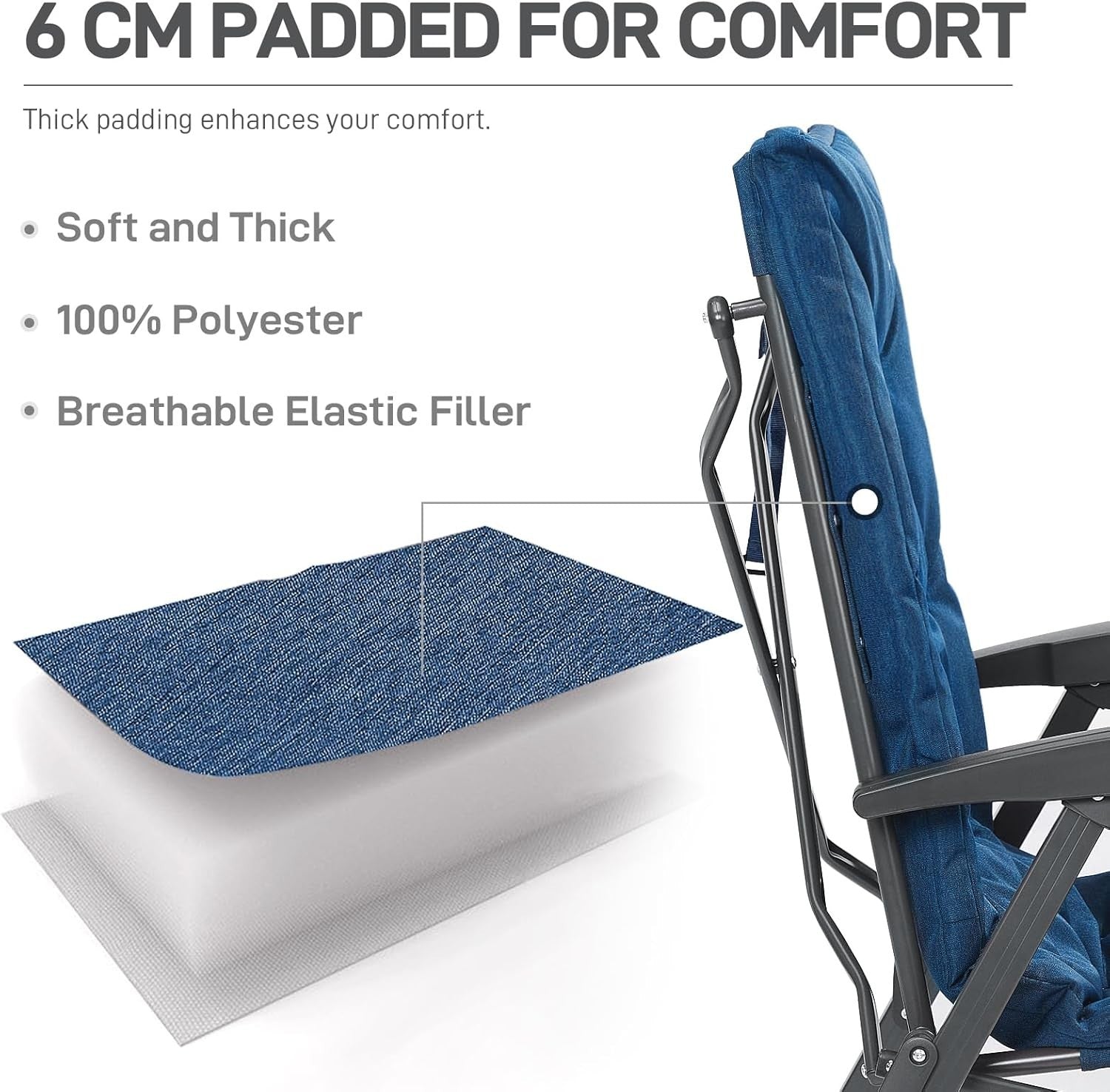 Luxury Folding Camping Chair | High Back Recliner, Padded & Heavy Duty