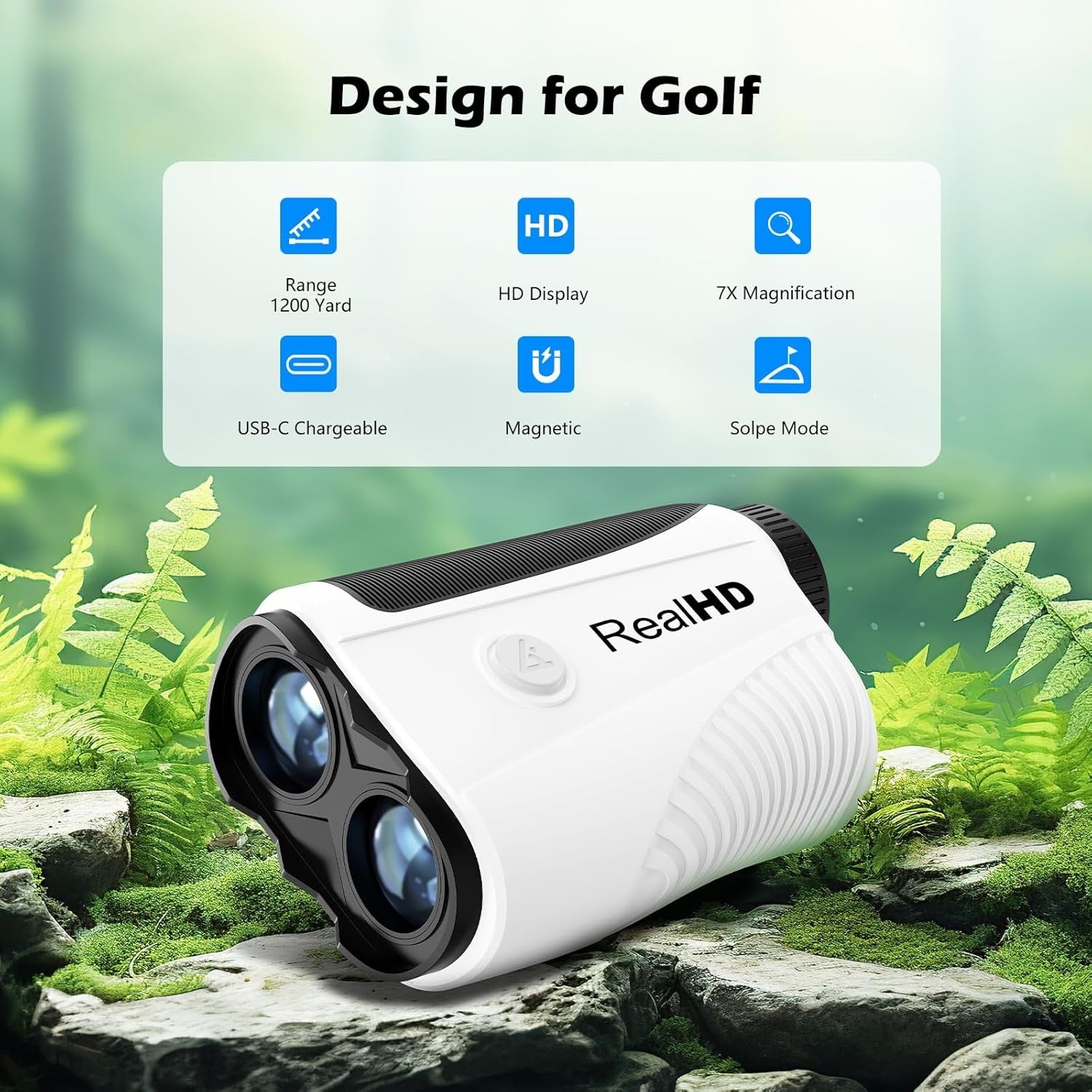 Golf Rangefinder 1200 Yards Slope Flag Lock Rechargeable Laser 7X