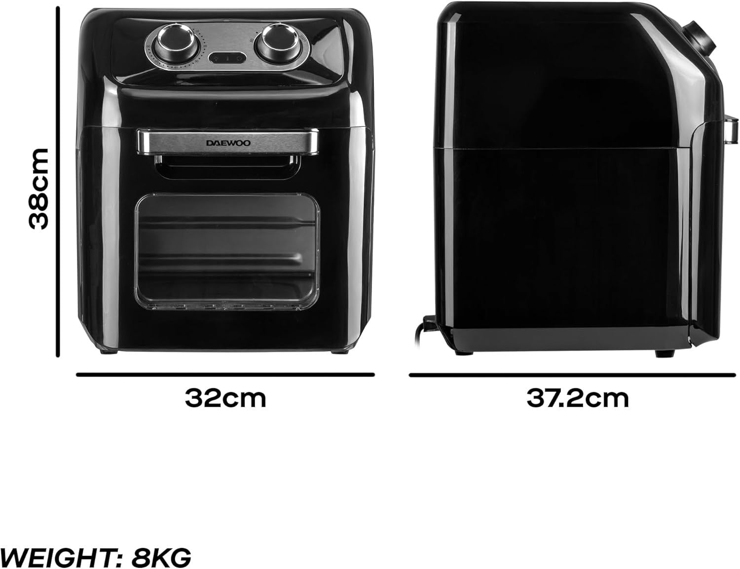 12L Air Fryer Oven with Rotisserie 3 Trays Healthy Family Cooker Bake RoastTimer