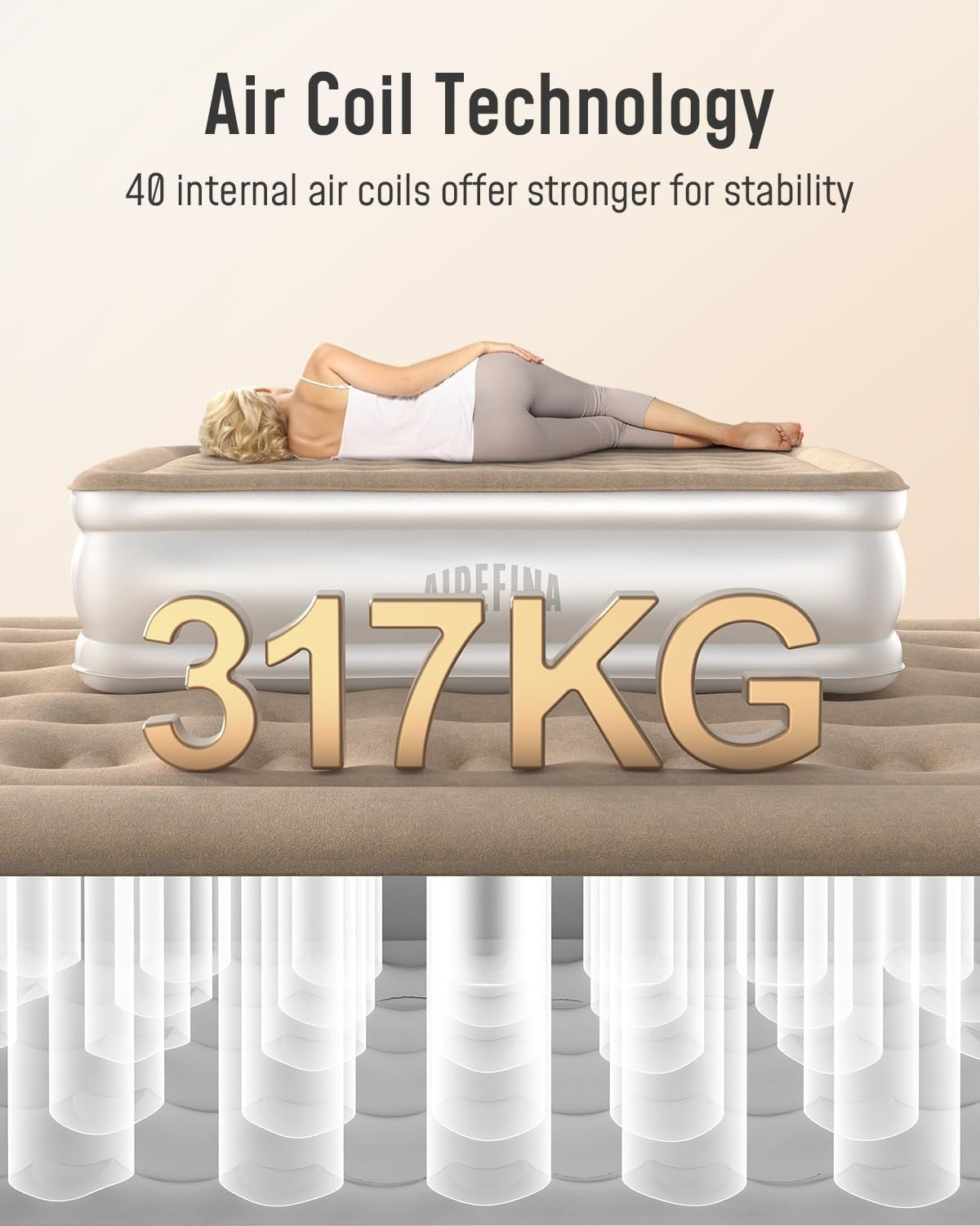 King Air Bed Inflatable Mattress Built-In Electric Pump 40cm High Fast Inflate