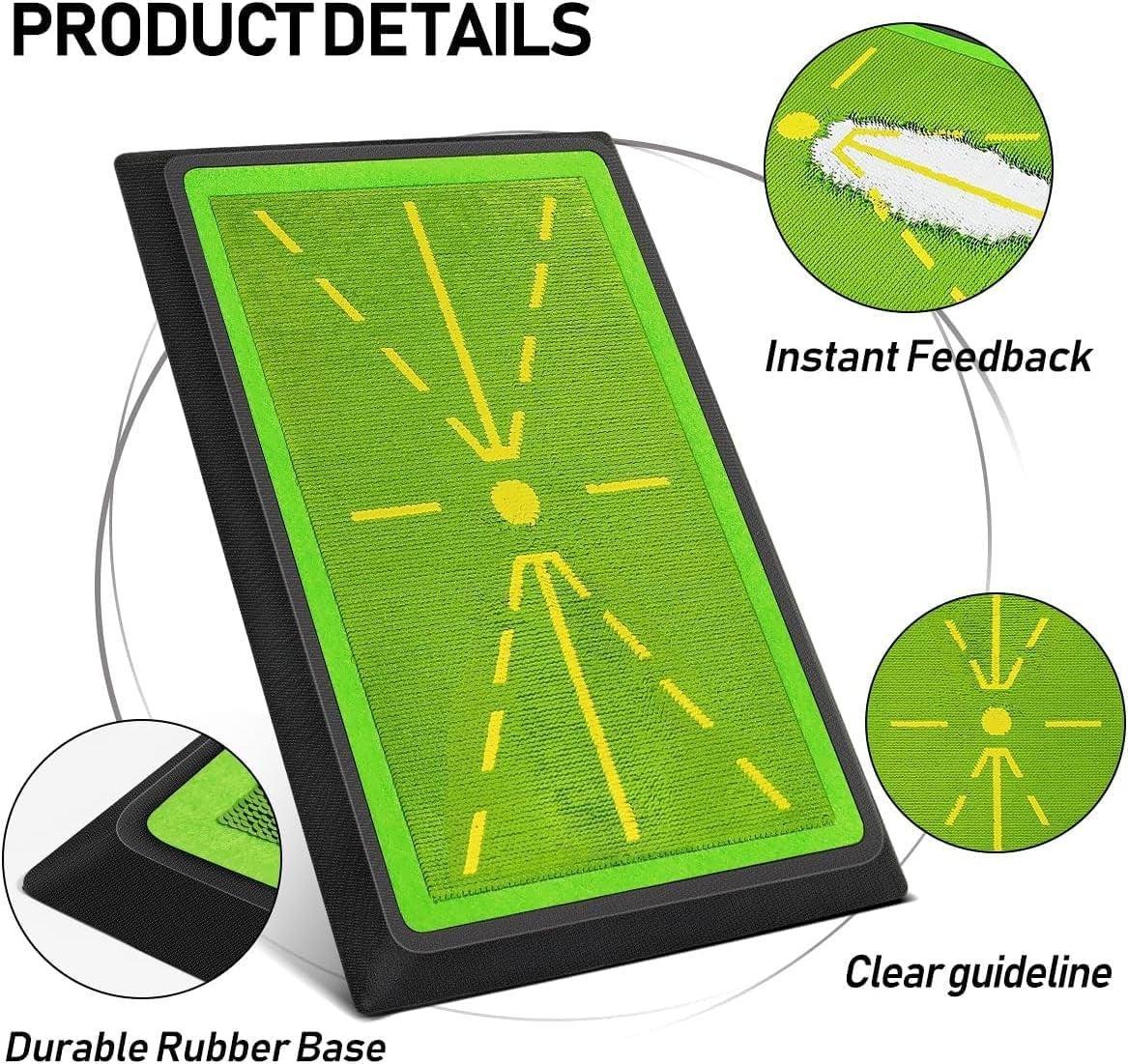 Golf Swing Mat Divot Board 12x17in Swing Path Trainer Indoor