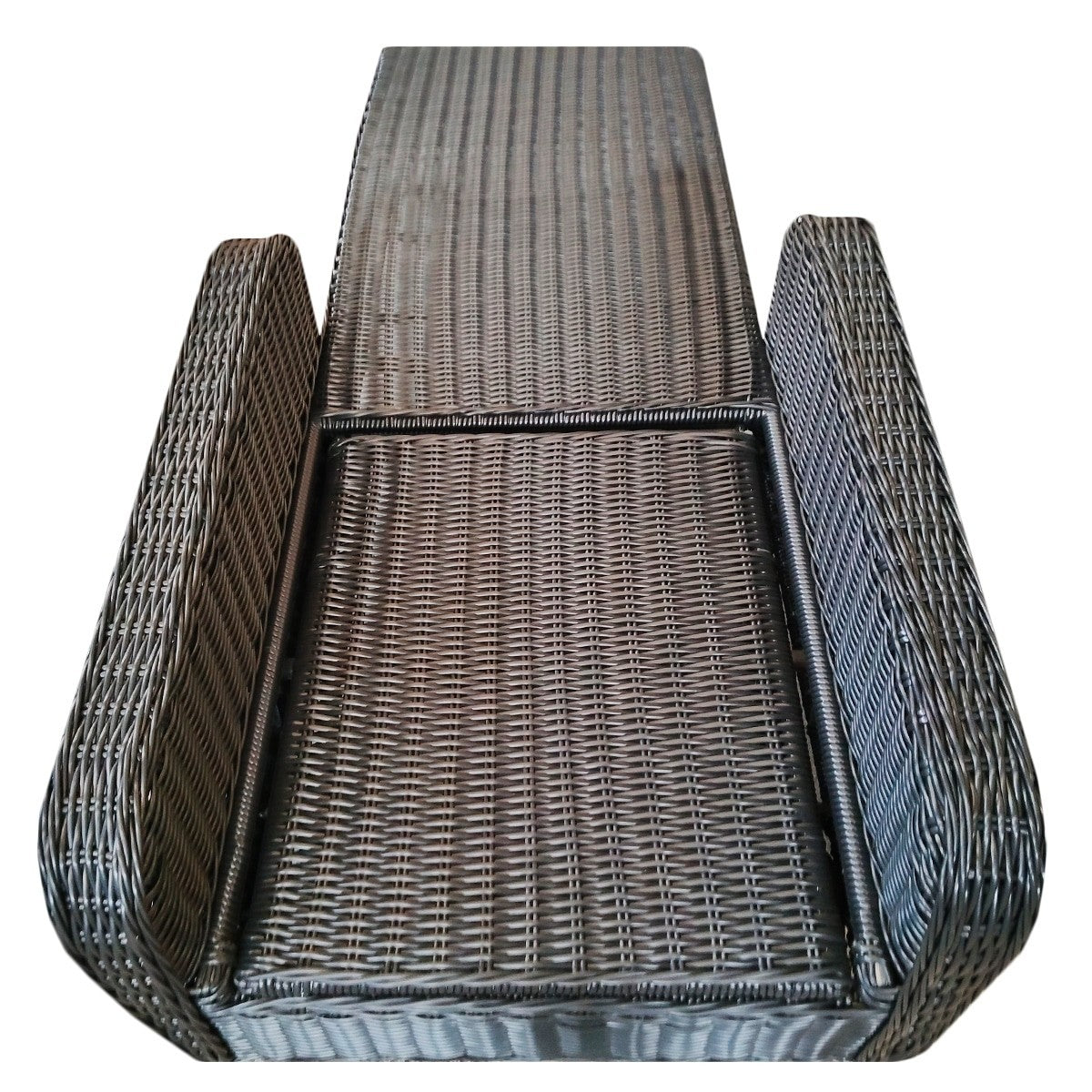 Luxury Outdoor Rattan Sun Lounger with 5cm Cushions, 4 Reclining Positions