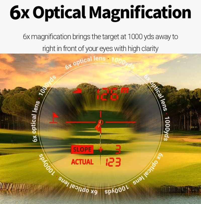 Golf Laser Rangefinder with Slope Pin Lock 1000yd Accuracy Vibration Black