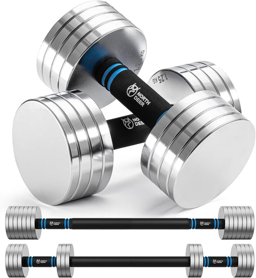 10KG Adjustable Dumbbell Barbell Set Pair Compact Steel Home Gym Weights