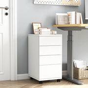 Slim Rolling 4 Drawer Under Desk File Cabinet Mobile Office Storage