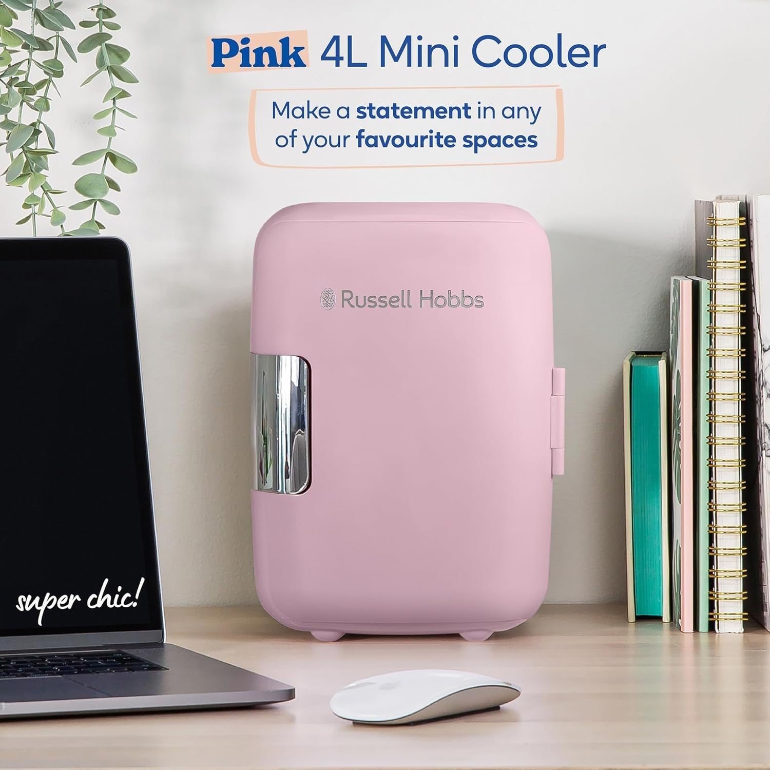 Portable 4L Mini Cooler & Warmer Retro Style for Office Bedroom Car Pink