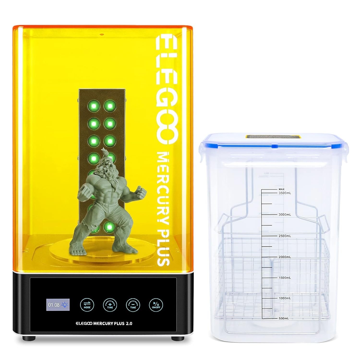 Resin 3D Printer Wash & Cure Station UV Curing LCD SLA Models