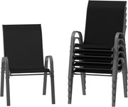 Stackable Outdoor Garden Chairs Set of 6 | Weatherproof Patio Dining Seats