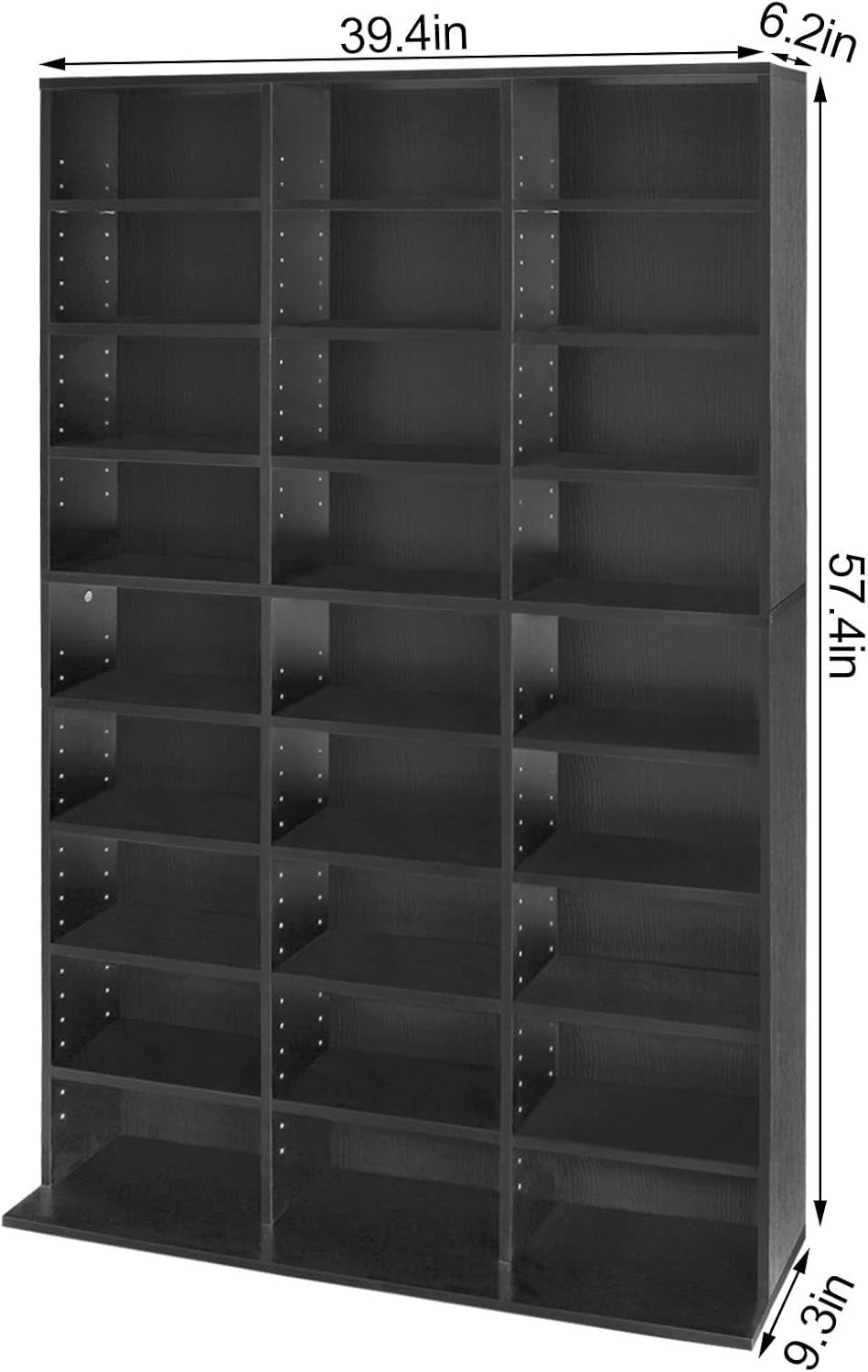 Media Storage Tower 24 Shelf CD DVD Blu Ray Game Book Organizer