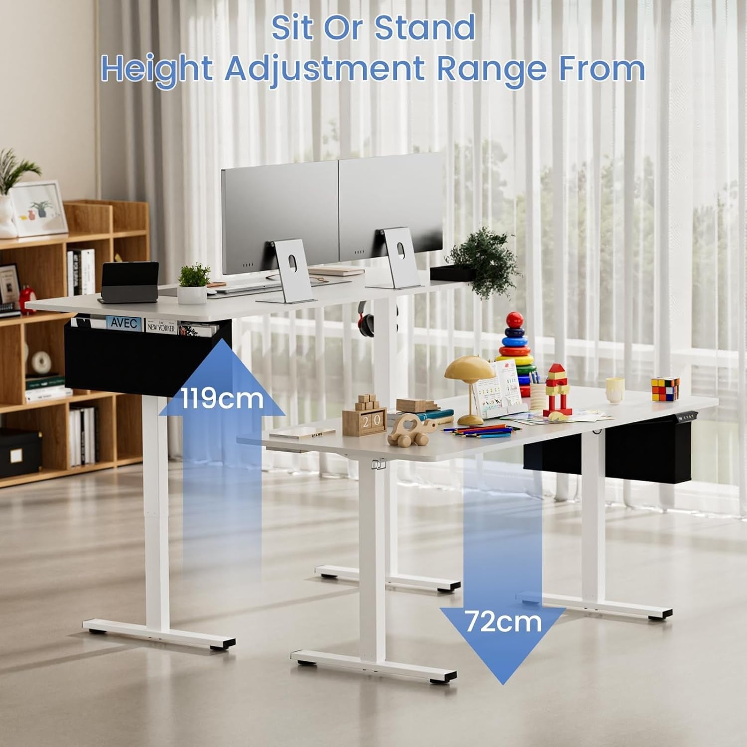 Electric Standing Desk 120×60cm w/ Memory Panel & USB – Adjustable Office Table