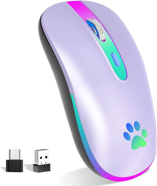 Rechargeable Wireless Mouse Bluetooth 2.4G 1600 DPI RGB