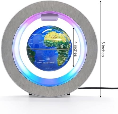 Magnetic Levitating Globe, Floating O-Shape LED World Map Desk Decor