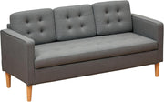 3 Seater Grey Sofa Bed Couch Modern Fabric Tufted with Storage Chest