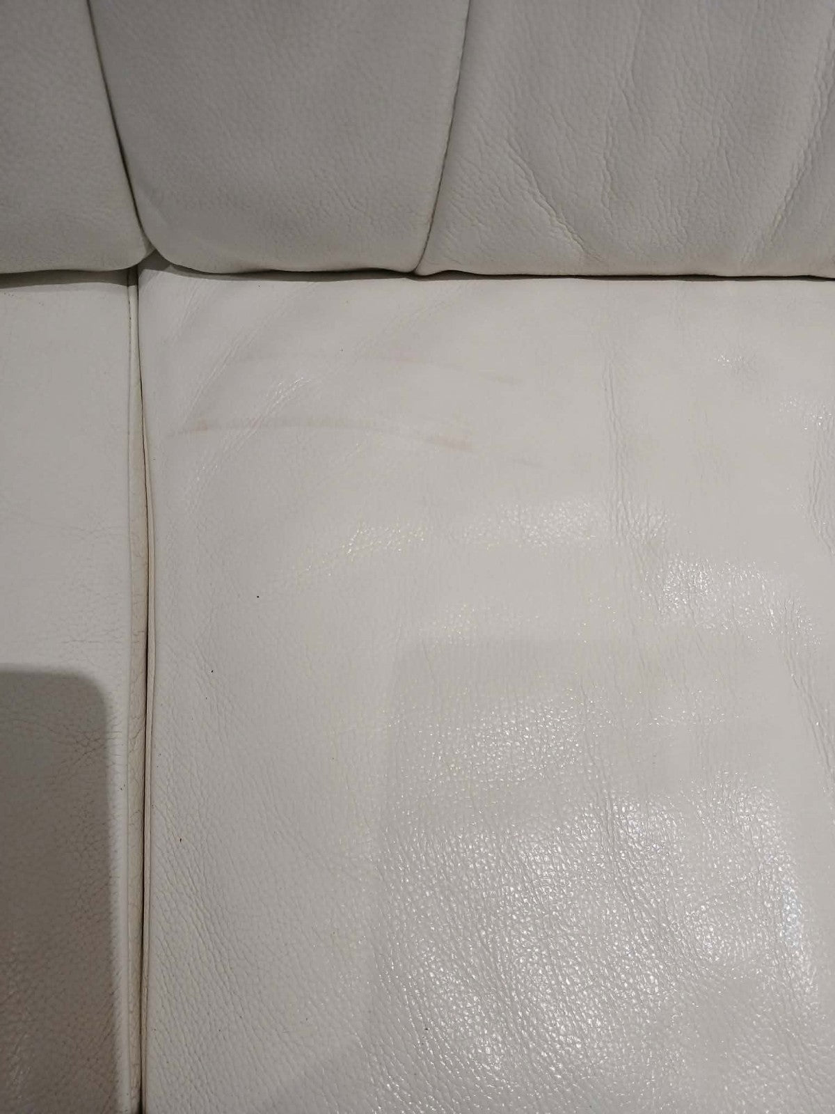 Cream/Brown Leather Corner Sofa (PTP)