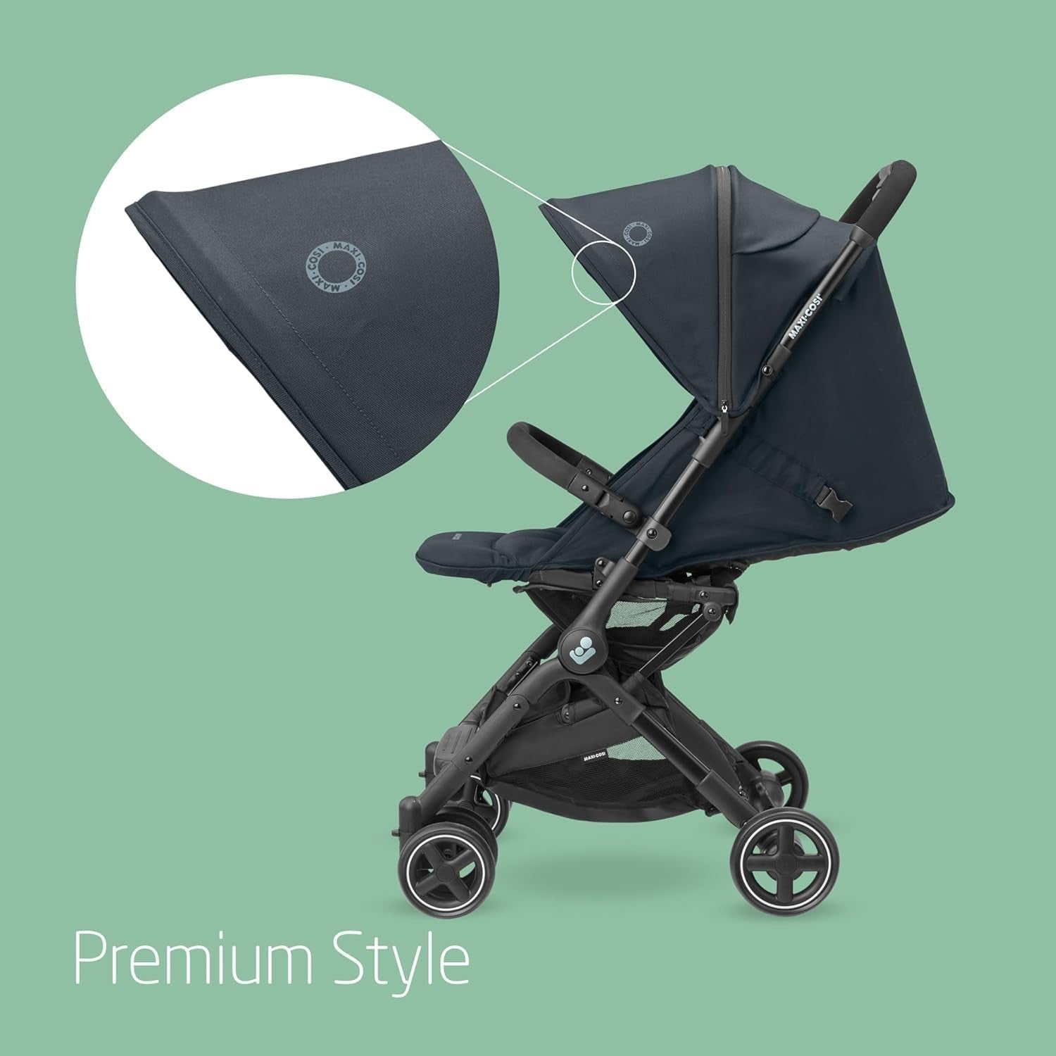 Lightweight Compact Stroller Auto Fold Lie-Flat Pushchair 0-22kg Graphite