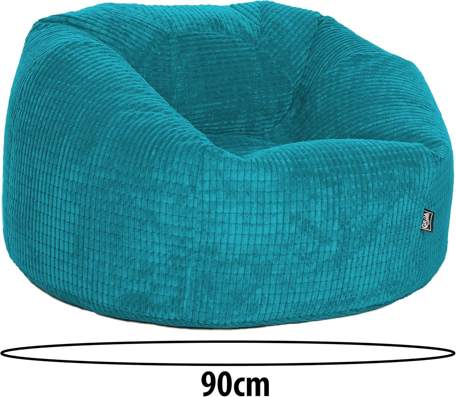 Giant Teal Bean Bag Chair for Adults & Kids – Soft Corduroy Lounge Seat