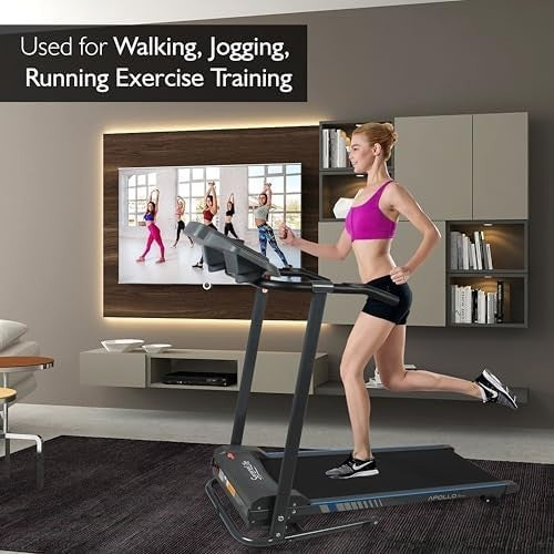 Folding Electric Treadmill 6 mph Home Cardio Fitness Bluetooth App
