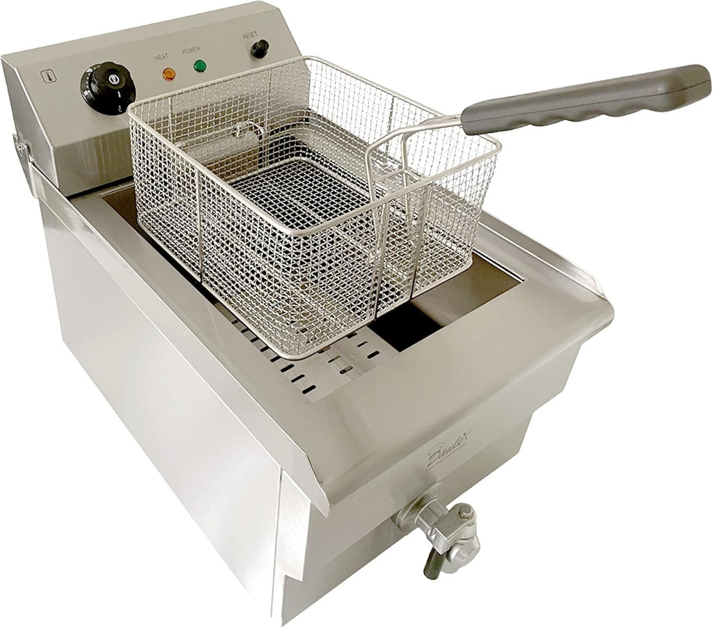 Commercial Electric Deep Fat Fryer 19L 3000W Stainless Steel Drain Tap