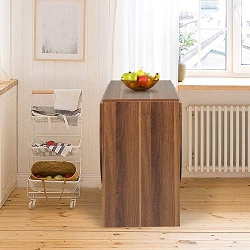 163CM Folding Drop Leaf Dining Table for 4-6 People – Space-Saving Design